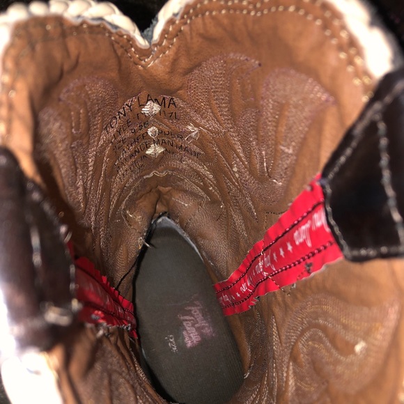 Tony Lama Tobac Patchwork 3R Boots- size 9.5 - Picture 5 of 6